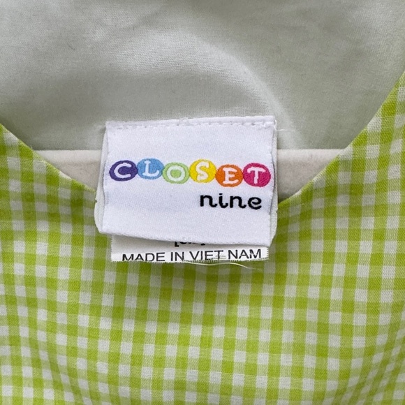 Green Gingham Toddler Dress with Orange Pumpkin Fall Patch - Picture 2 of 6